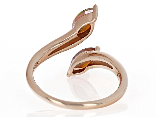 0.87ctw Marquise Northern Lights™ Quartz 18k Rose Gold Over Sterling Silver Ring - Size 8