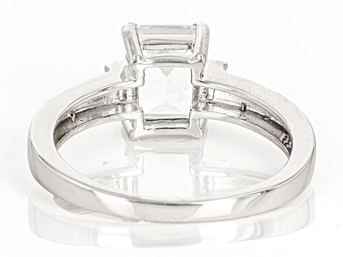 1.44ctw Lab Created White Sapphire Rhodium Over Sterling Silver Ring - Size 9