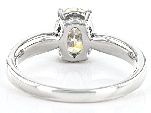 1.50ct Oval Strontium Titanate Rhodium Over Sterling Silver Solitaire Ring - Size 10