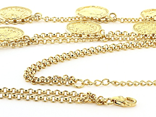 Global Destinations™ 18k Gold Over Silver Coin Replica Multi-Row Charm Necklace - Size 18