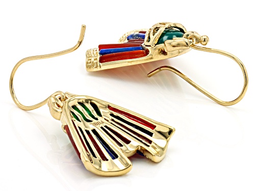 Global Destinations™ Green Onyx, Carnelian & Lapis Lazuli 18k Yellow Gold Over Brass Earrings