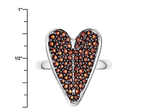 1.15ctw Round Vermelho Garnet™ Sterling Silver Heart Ring - Size 7