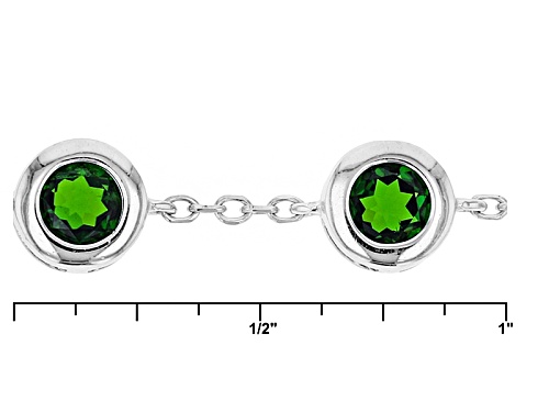 5.00ctw Round Russian Chrome Diopside Sterling Silver Bracelet - Size 8