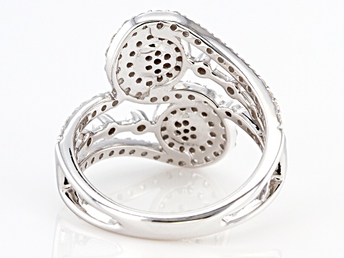 0.90ctw Round White Diamond 14K White Gold Open Design Ring - Size 6