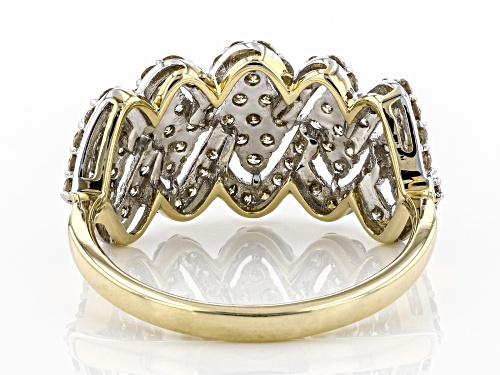 1.00ctw Round Candlelight Diamonds™ 10K Yellow Gold Wide Band Ring - Size 5