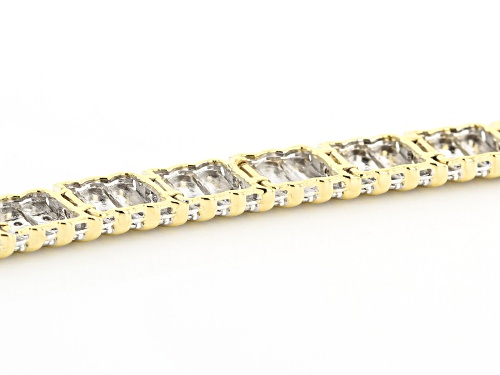 0.50ctw Round White Diamond Rhodium And 14K Yellow Gold Over Sterling Silver Bracelet - Size 7.5