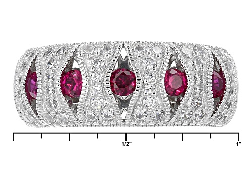 Vanna K ™ For Bella Luce ® 1.76ctw Lab Crtd Ruby & Diamond Simulant Platineve® Ring - Size 8