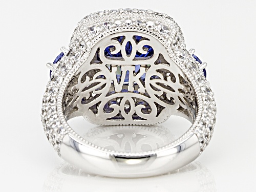 Vanna K ™ For Bella Luce ® 15.18ctw Tanzanite Simulant & Diamond Simulant Platineve® Ring - Size 11