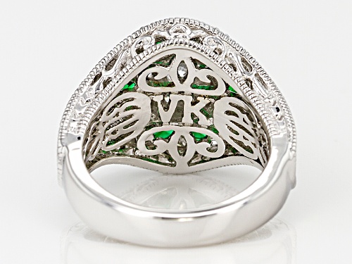 Vanna K ™ For Bella Luce ® 2.96ctw Round Emerald Simulant & Diamond Simulant Platineve® Ring - Size 5