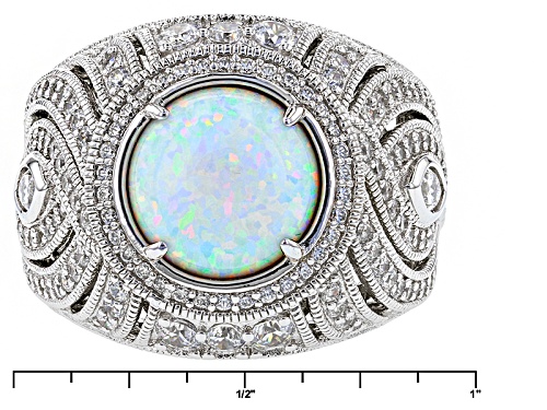 Vanna K ™ For Bella Luce ® 4.13ctw White Lab Opal And White Diamond Simulant Platineve ™ Ring - Size 7