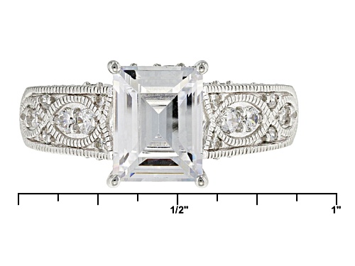 Vanna K ™ For Bella Luce ® 4.37ctw White Diamond Simulant Platineve® Ring (3.00ctw Dew) - Size 10