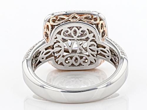Vanna K™For Bella Luce®6.10ctw Lab Pink Sapphire and Diamond Simulant Platineve®And Eterno™Rose Ring - Size 7