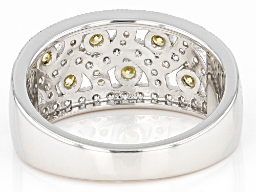Vanna K™ For Bella Luce® 1.13ctw Canary And White Diamond Simulant Platineve™ Ring (0.68ctw DEW) - Size 11