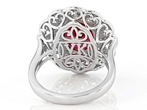 Vanna K™ For Bella Luce® 6.83ctw Lab Created Ruby And Diamond Simulant Platineve™ Ring - Size 7