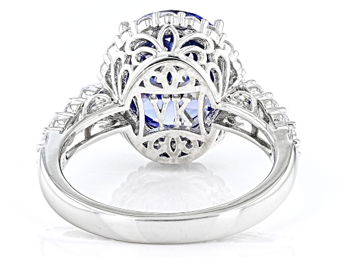 Vanna K™ for Bella Luce® 6.81ctw Tanzanite And Diamond Simulants Platineve™ Anniversary Ring - Size 10