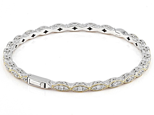 Vanna K™ For Bella Luce® 2.52ctw White Diamond Simulant Platineve® And Eterno™ Yellow Bangle - Size 7.25