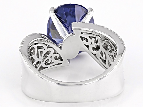 Vanna K™ For Bella Luce® 8.89ctw Tanzanite And White Diamond Simulants Platineve® Ring (5.38ctw DEW) - Size 7