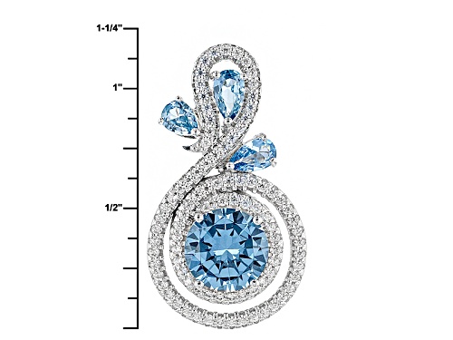 Kolore By Vanna K ™ 3.11ctw  Blue And White Diamond Simulants Platineve® Pendant With Chain