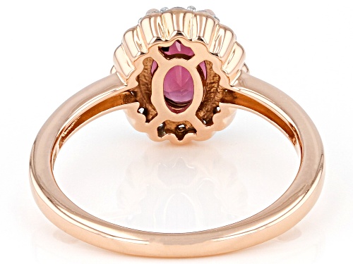 1.04ctw Raspberry Rhodolite With 0.14ctw White Zircon 18k Rose Gold Over Sterling Silver Ring - Size 10