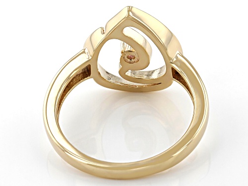 0.07ct Color Shift Garnet 18k Yellow Gold Over Sterling Silver Music Note Ring - Size 9