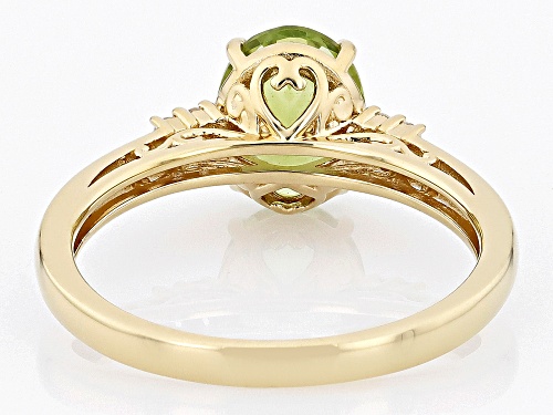1.66ct Manchurian Peridot™ With 0.09ctw White Zircon 18k Yellow Gold Over Sterling Silver Ring - Size 9