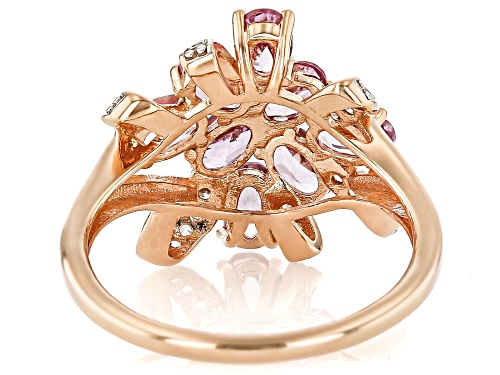 2.23ctw Color Shift Garnet With 0.19ctw White Zircon 18k Rose Gold Over Sterling Silver Ring - Size 9