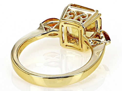 4.05ct Citrine With 0.43ctw Madeira Citrine 18k Yellow Gold Over Sterling Silver Ring - Size 8
