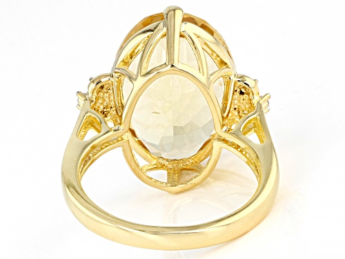 8.50ct Champagne Quartz with 0.05ctw White Zircon 18k Yellow Gold Over Sterling Silver Ring - Size 8