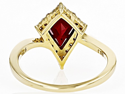 1.70ct Lab Created Ruby With 0.36 White Zircon 18k Yellow Gold Over Sterling Silver Ring - Size 9