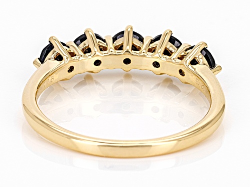 1.28ctw Black Spinel 18k Yellow Gold Over Sterling Silver Ring - Size 7