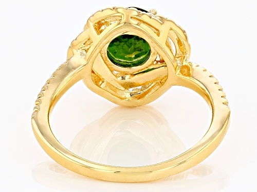 1.40ct Chrome Diopside With 0.59ctw White Zircon 18k Yellow Gold Over Sterling Silver Ring - Size 9