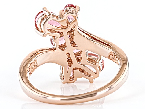 1.29ctw Pink Tourmaline With 0.07ctw Diamond Accent 18k Rose Gold Over Sterling Silver Ring - Size 8