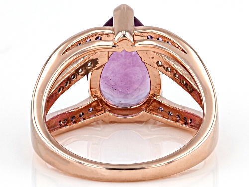 4.39ctw Purple Fluorite 18k Rose Gold Over Sterling Silver Ring - Size 11