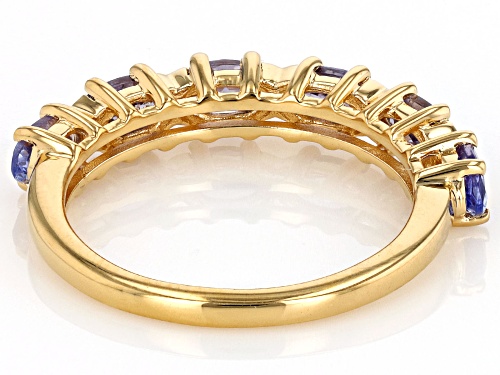 1.06ctw Tanzanite With 18k Yellow Gold Over Sterling Silver Ring - Size 7