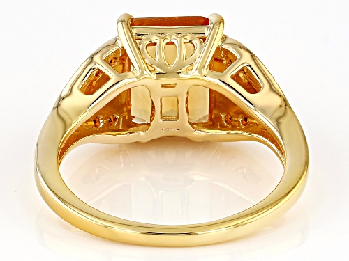 2.81ct Golden Yellow Citrine And 0.35ctw Madeira Citirine 18k Yellow Gold Over Sterling Silver Ring - Size 8