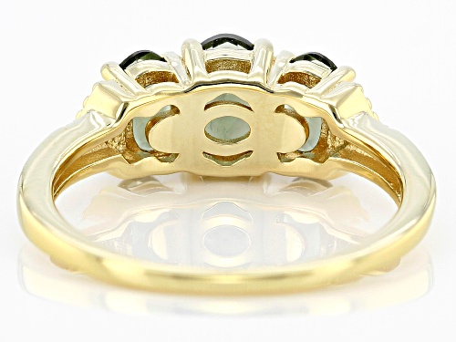 1.14ctw Moldavite 18k Yellow Gold Over Sterling Silver Ring - Size 9