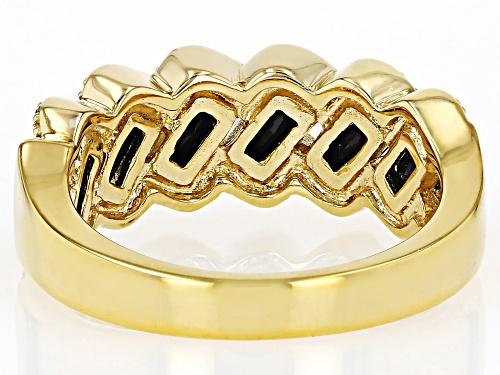 1.40ctw Black Spinel With 0.21ctw White Zircon 18k Yellow Gold Over Sterling Silver Ring - Size 9