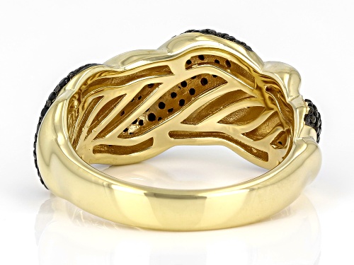 0.72ctw Black Spinel 18k Yellow Gold Over Sterling Silver Ring - Size 6