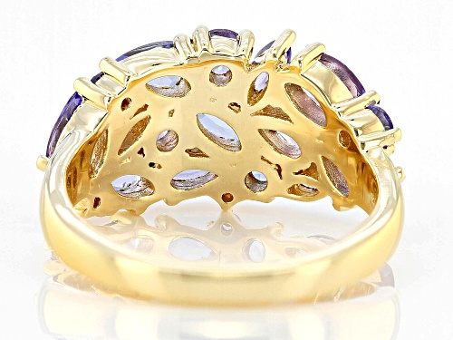 2.29ctw Tanzanite 18k Yellow Gold Over Sterling Silver Ring - Size 7