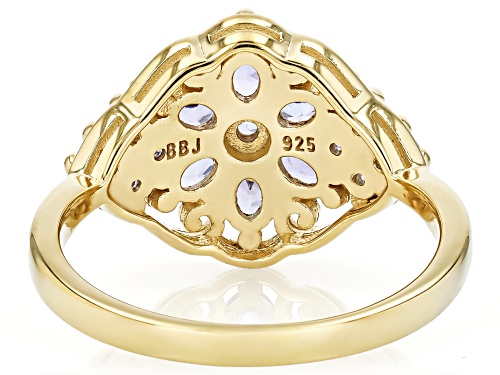 1.08ctw Tanzanite 18k Yellow Gold Over Sterling Silver Ring - Size 7