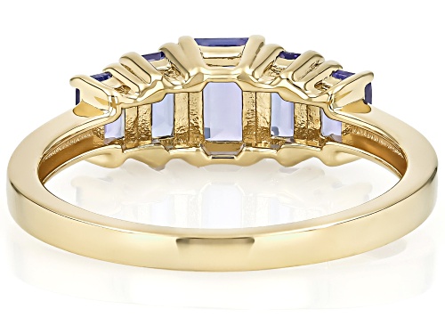 1.33ctw Rectangular Octagonal Tanzanite 18k Yellow Gold Over Sterling Silver Ring - Size 8