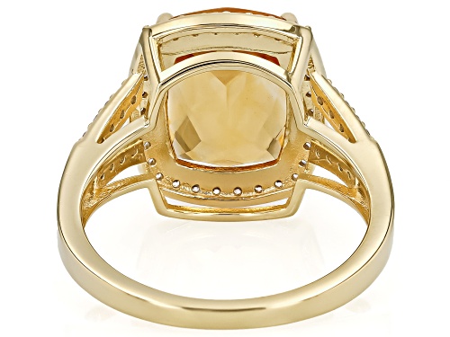 4.41ct Citrine With 0.51ctw White Zircon 18k Yellow Gold Over Sterling Silver Ring - Size 10