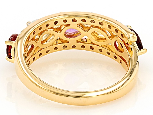 1.71ctw Multi Gemstone 18k Yellow Gold Over Sterliing Silver Ring - Size 9