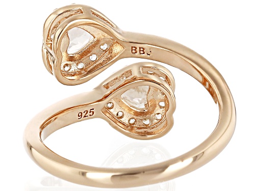 0.71ctw Peach Morganite With 0.46ctw White Zircon 18k Rose Gold Over Sterling Silver Ring - Size 7