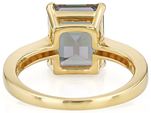 4.75ct Mystic Topaz® With 0.09ctw White Zircon 18k Yellow Gold Over Sterling Silver Ring - Size 9