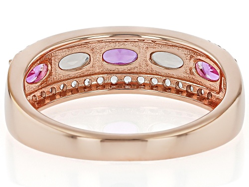 .27ctw Morganite With 1.13ctw Lab Pink & Lab White Sapphire 18k Rose Gold Over Sterling Silver Ring - Size 7