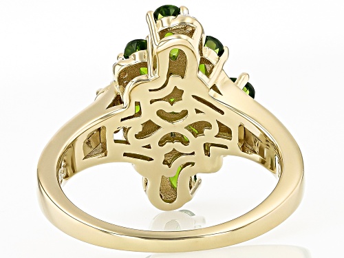 2.06ctw Chrome Diopside With 0.11ctw White Zircon 18k Yellow Gold Over Sterling Silver Ring - Size 7