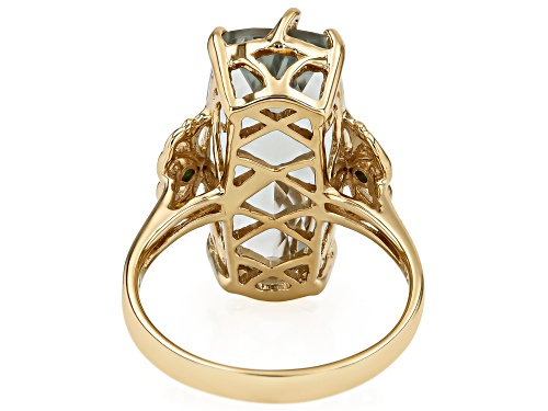 9.52ct Prasiolite With 0.05ctw Chrome Diopside 18k Yellow Gold Over Sterling Silver Ring - Size 8