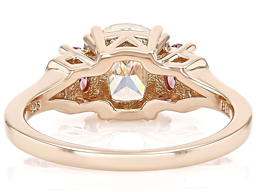2.02ct Strontium Titanate With 0.49ctw Moissanite & White Zircon 18k Rose Gold Over Silver Ring - Size 10