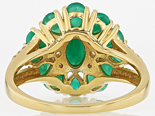 1.79ctw Sakota Emerald With 0.25ctw White Zircon 18k Yellow Gold Over Sterling Silver Ring - Size 9